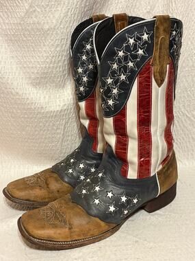 JB Dillon Reserve Men’s 16D Old Glory American Flag Leather Boots Mexico